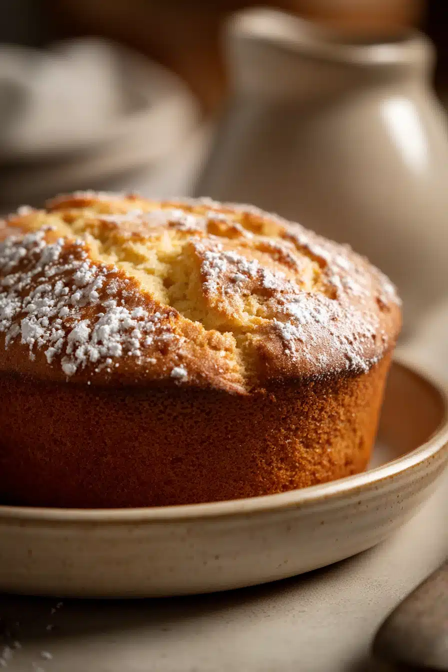 Close-up of freshly baked bread with a golden crust, no yeast visible