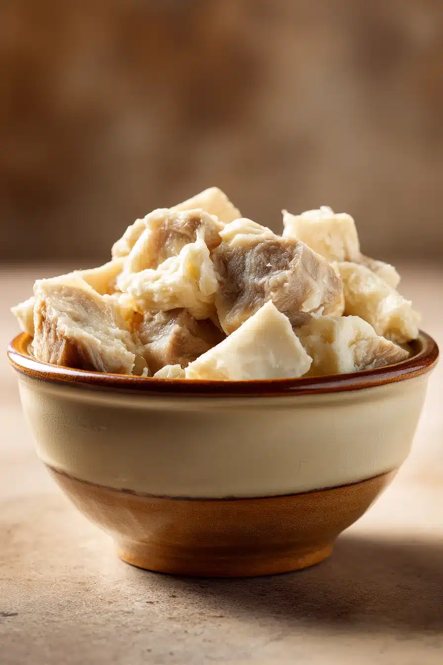 Close-up of a hearty slow cooker beef tallow dish with rich textures and warm lighting.