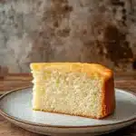 Close-up of a moist vanilla cake with a light and fluffy texture, perfect for dessert lovers.
