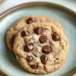 Close-up of banana bread chocolate chip cookies with a warm, inviting texture.