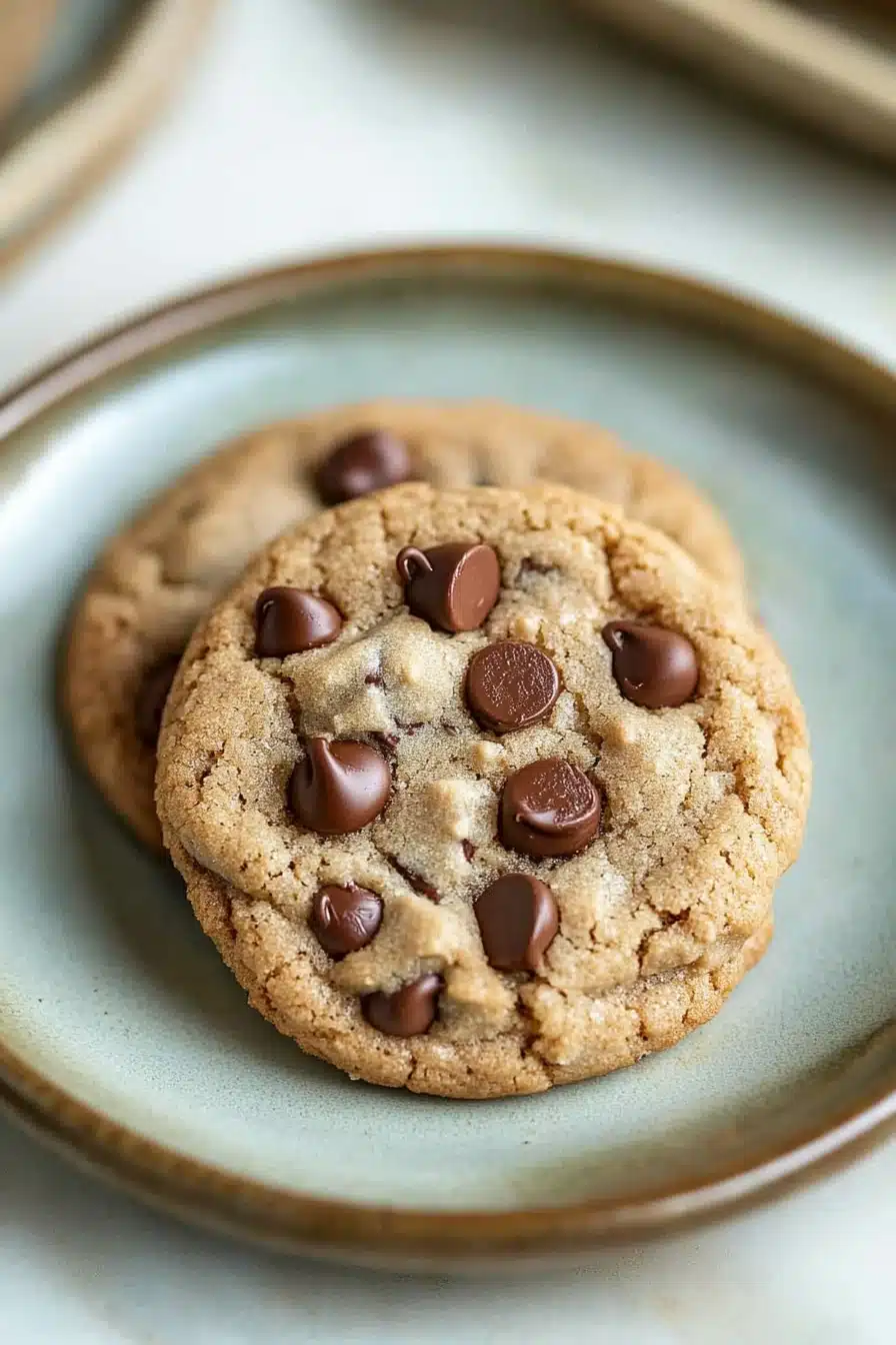 Close-up of banana bread chocolate chip cookies with a warm, inviting texture.
