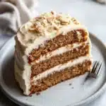 Close-up of a banana cake with a Korean aesthetic, showcasing its texture and appealing presentation.