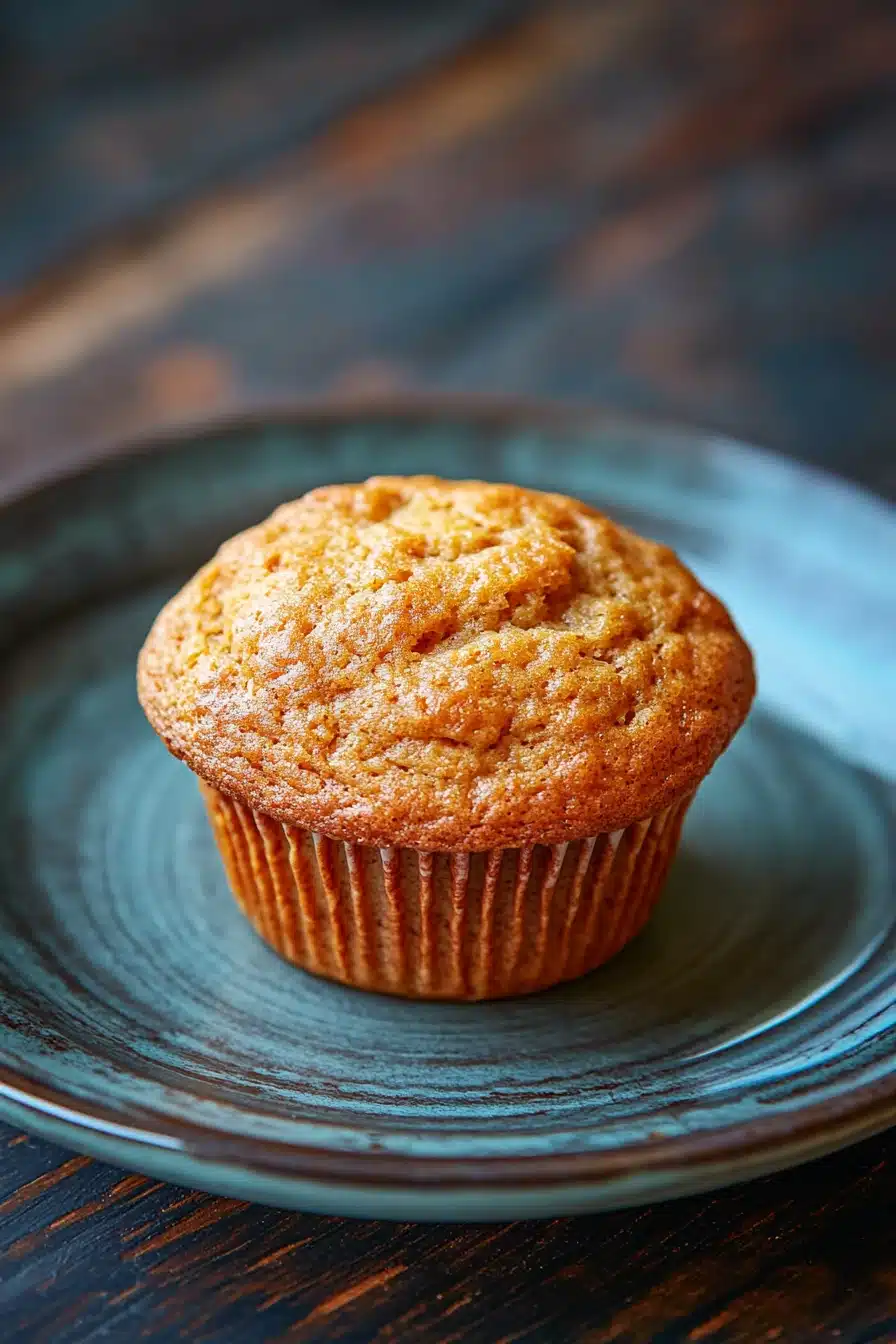 Close-up of freshly baked banana muffins on a wooden board, perfect for toddlers.