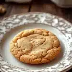 Close-up of chewy cookie butter cookies with a golden brown texture.