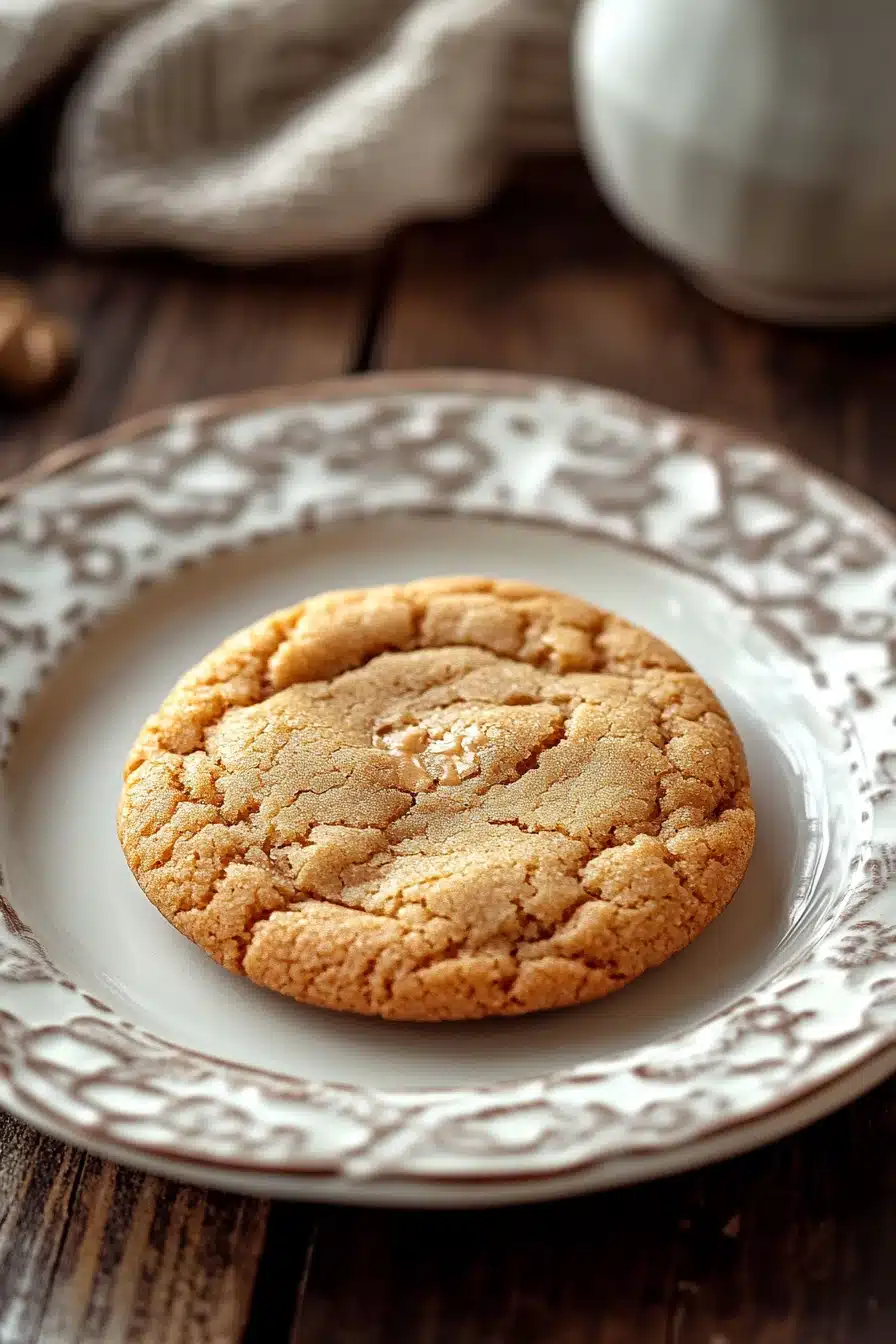 Close-up of chewy cookie butter cookies with a golden brown texture.
