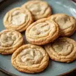 Close-up of a chewy cookie without brown sugar on a minimal background