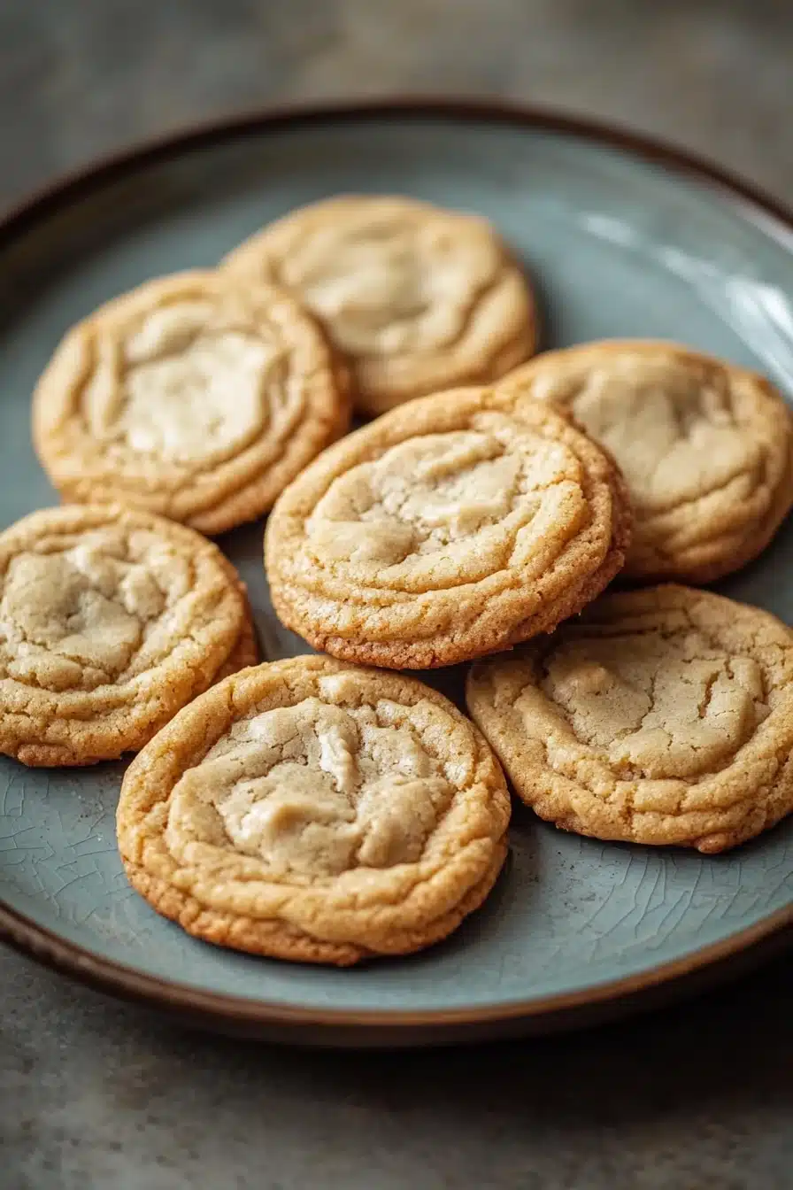 Close-up of a chewy cookie without brown sugar on a minimal background