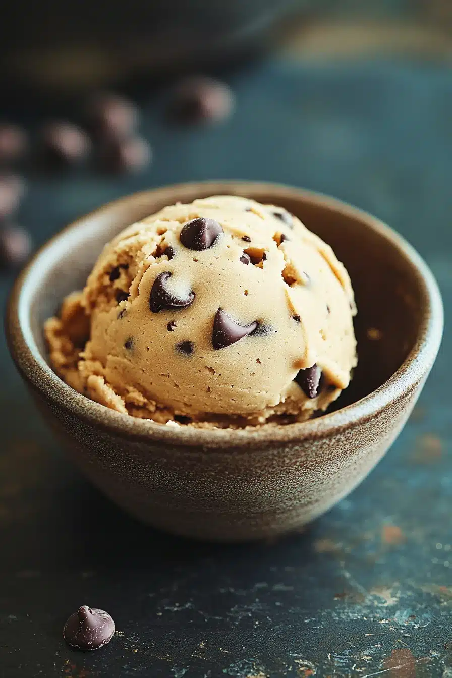 Close-up of cookie dough with visible peanut butter on a clean background
