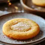 Close-up of crispy sugar cookies on a clean white background with visible texture.