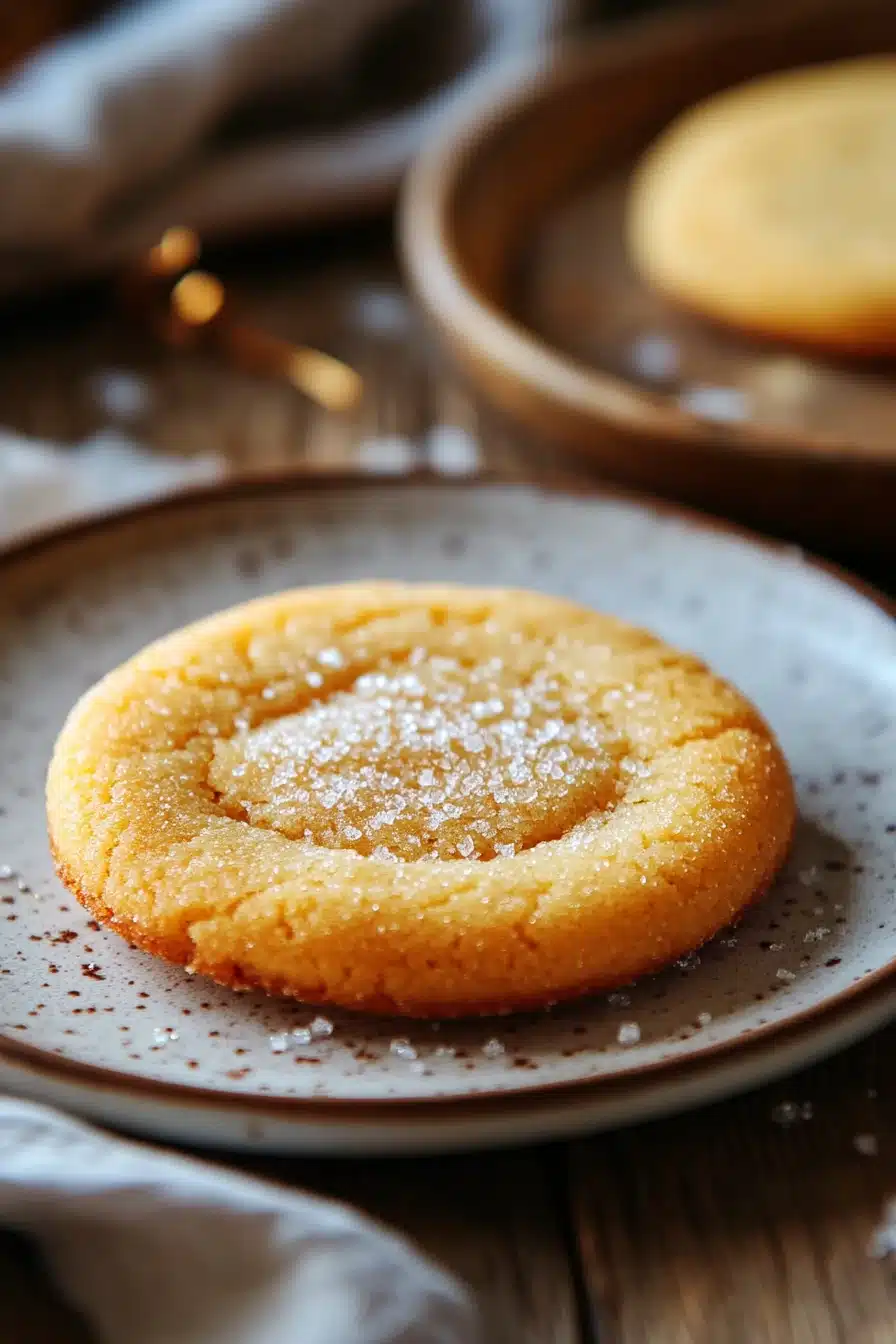 Close-up of crispy sugar cookies on a clean white background with visible texture.