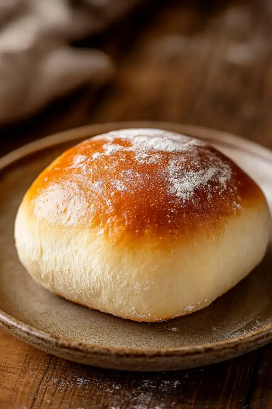 Close-up of freshly baked bread rolls with a golden crust on a clean background.