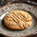 Close-up of a delicious peanut butter cookie dessert with a warm, inviting appearance.
