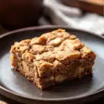 Close-up of peanut butter greek yogurt banana bread muffin bars with a clean background