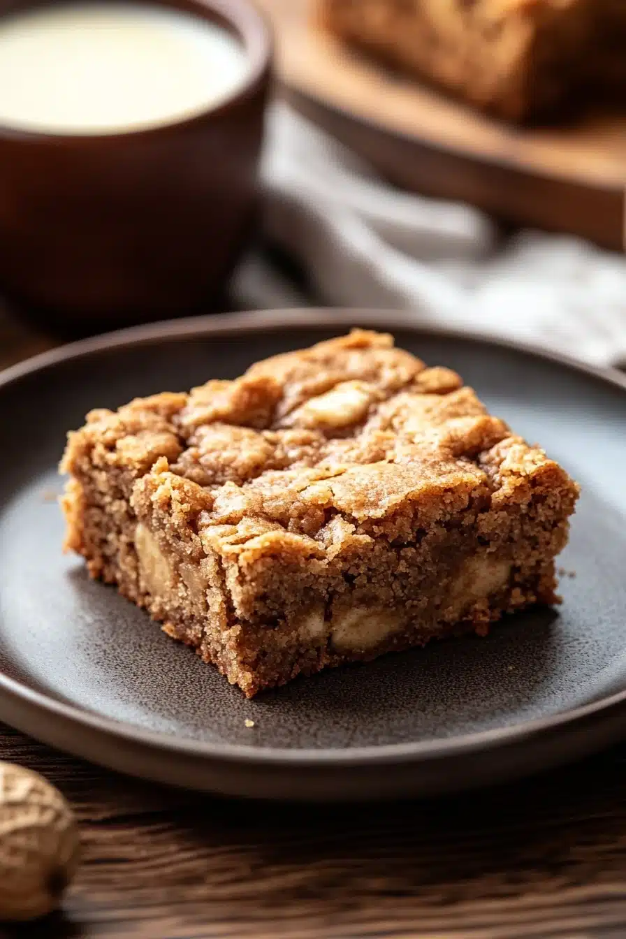 Close-up of peanut butter greek yogurt banana bread muffin bars with a clean background