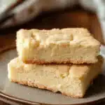 Close-up of golden shortbread cookies on a clean white background, no mixer required
