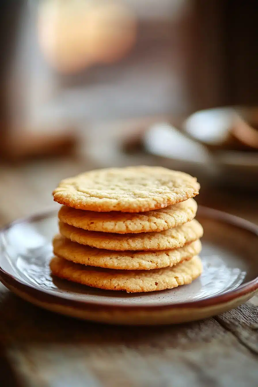 Close-up of thin and crispy cookies on a clean background