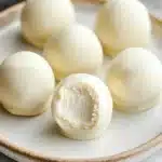 Close-up of vanilla cake truffles with a clean background, perfect for Pinterest.