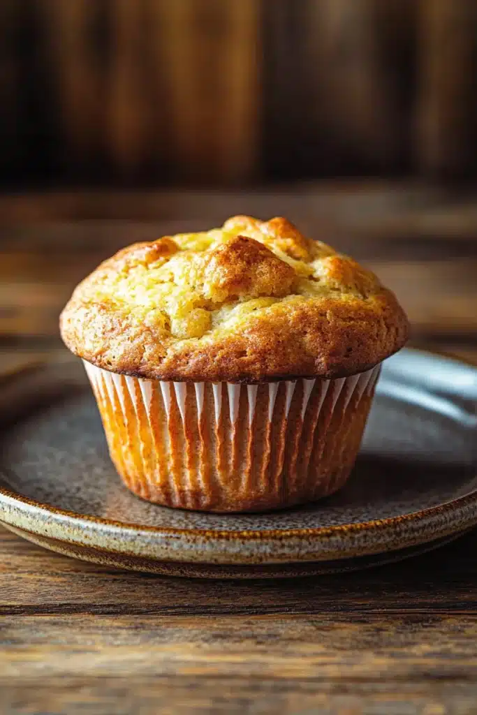 Close-up of freshly baked muffins made with kodiak muffin mix and greek yogurt, showcasing a golden brown texture.