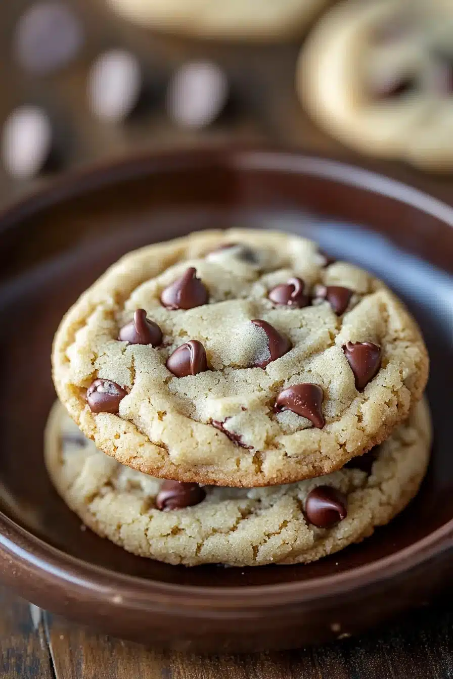 Close-up of sugar cookie chocolate chip cookies on a clean background
