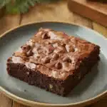 Close-up of zucchini sheet cake brownies with a clean background